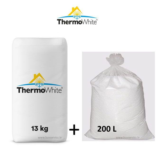 Thermowhite un EPS granulas. Biezums 5cm<br>ThermoWhite 13kg, Granulas 200L